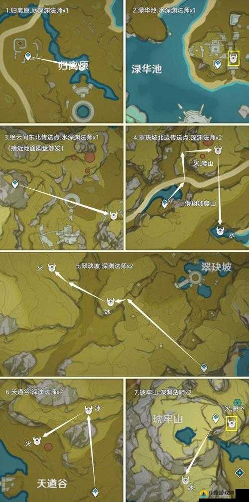 原神深渊法师在哪里！水火冰全位置分布图+速刷路线必看攻略